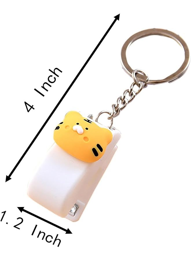 Mini Desktop Staples Tiger And Elephant Pattern Stapler Can Staple 10 Pages Comes With 1000 No. 10 Staples Carry A Keychain Charm