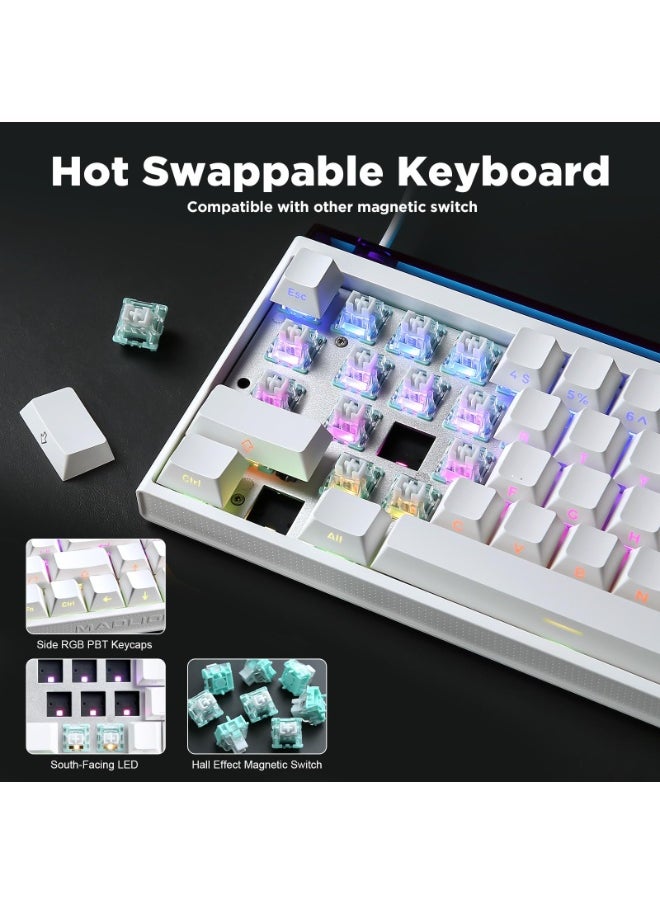 Nano 68 Esports Mechanical Gaming Keyboard, Hall Effect Magnetic Switches, Rapid Trigger Adjustable Actuation,PBT Keycaps,RGB Wired Keyboard for Mac/Win