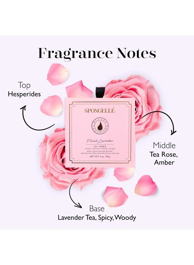 Spongellé Boxed Flower Shower Body Wash Infused Buffer, French Lavender - Image 3