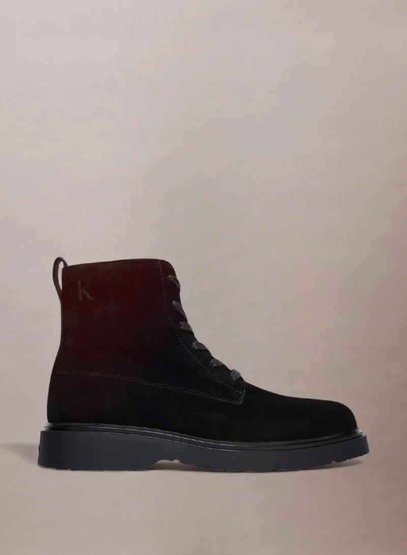 Calvin Klein Jeans Suede Lace-Up Zip Boots