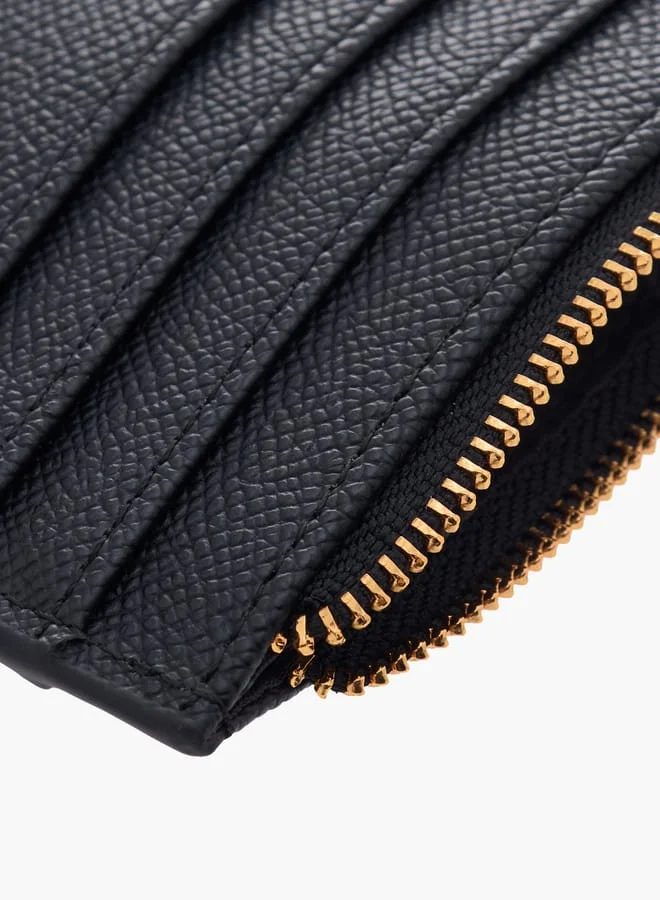 Celeste Women Textured Card Holder with Zip Closure