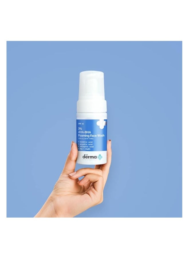 THE derma Co 3% AHA-BHA Anti Acne Face Wash, Foaming Cleanser 100 ml - Image 3