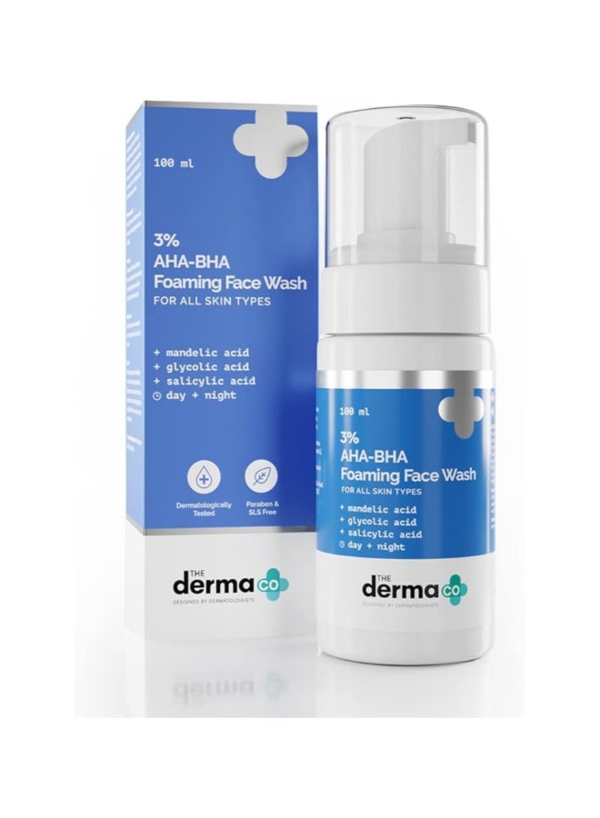 THE derma Co 3% AHA-BHA Anti Acne Face Wash, Foaming Cleanser 100 ml - Image 2