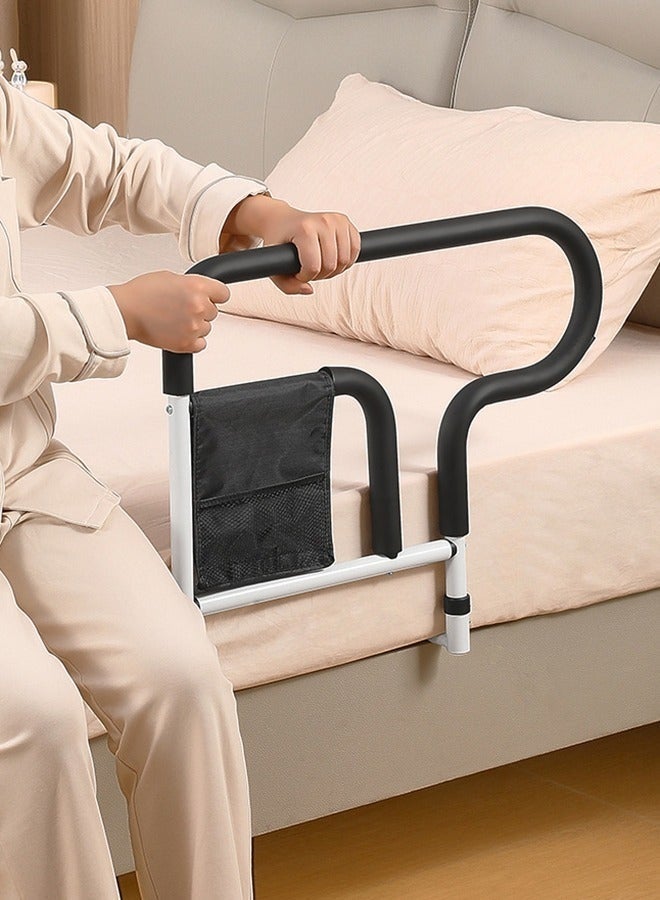 Bukela Bed Assist Rail Adult Bedside Standing Bar for Seniors Elderly Handicap Adjustable Fall Prevention Safety Handle Guard Long Hand Bedrail Grab Bar Cane - Image 3