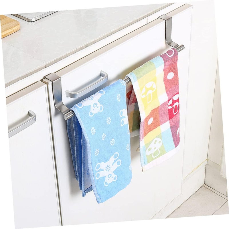 Compact trendy practical build MAGICLULU 1Pc Stainless Steel Towel Rack Multifunctional Bathroom Storage Holder Over Door Towel Stand for Kitchen Bathroom Easy Installation Organizer for Towels Long term storage compatible - Image 5