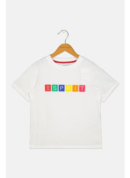 Kids Boy Brand Logo Short Sleeves T-Shirt, White