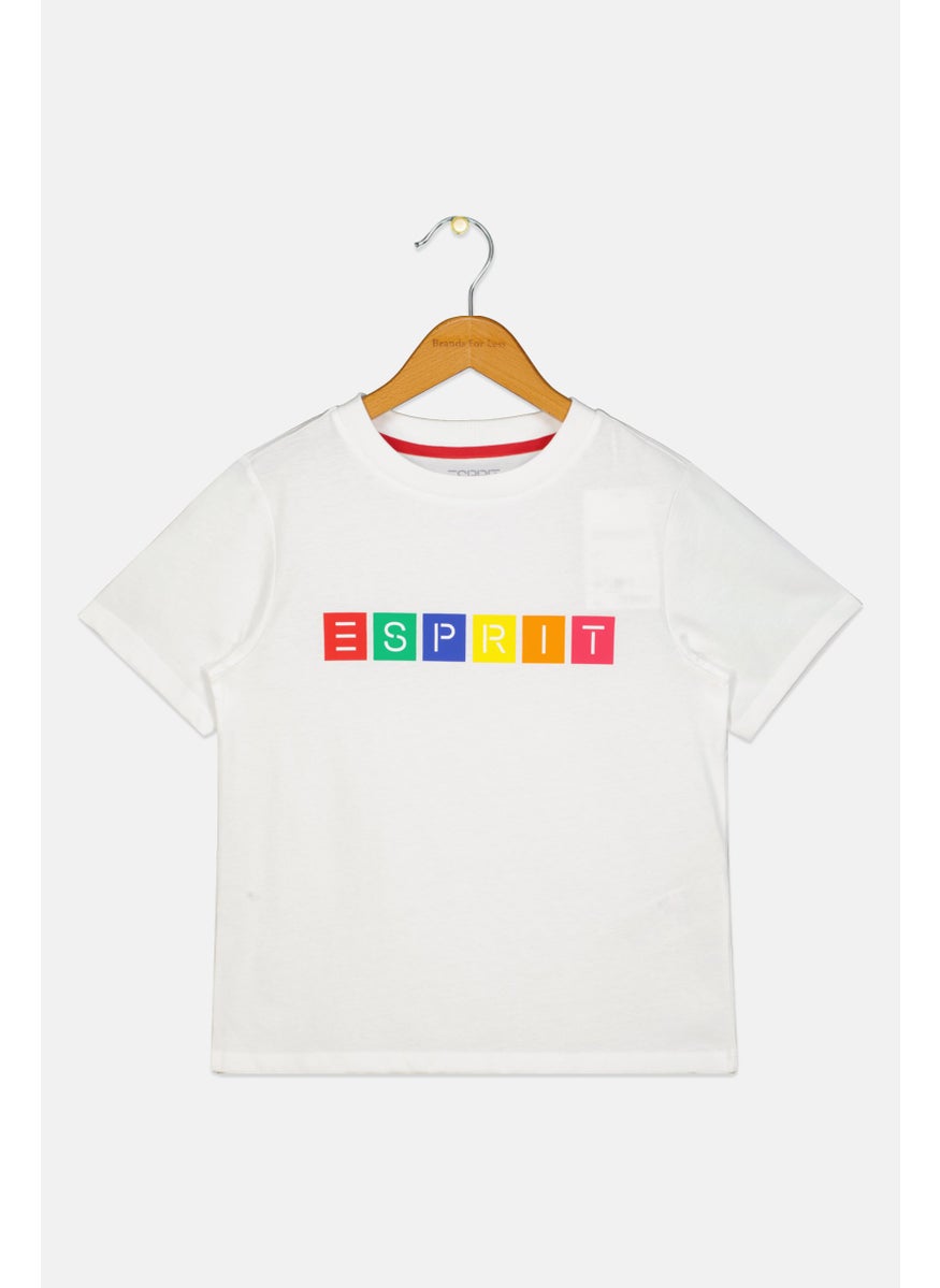 ESPRIT - Kids Boy Brand Logo Short Sleeves T-Shirt, White - Image 1