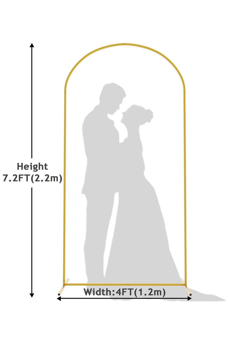 كينجمازي قوس زفاف معدني ذهبي 7.2 قدم - حامل ديكور متعدد الاستخدامات لحفلات الزفاف/أعياد الميلاد/استقبال المواليد - Image 2