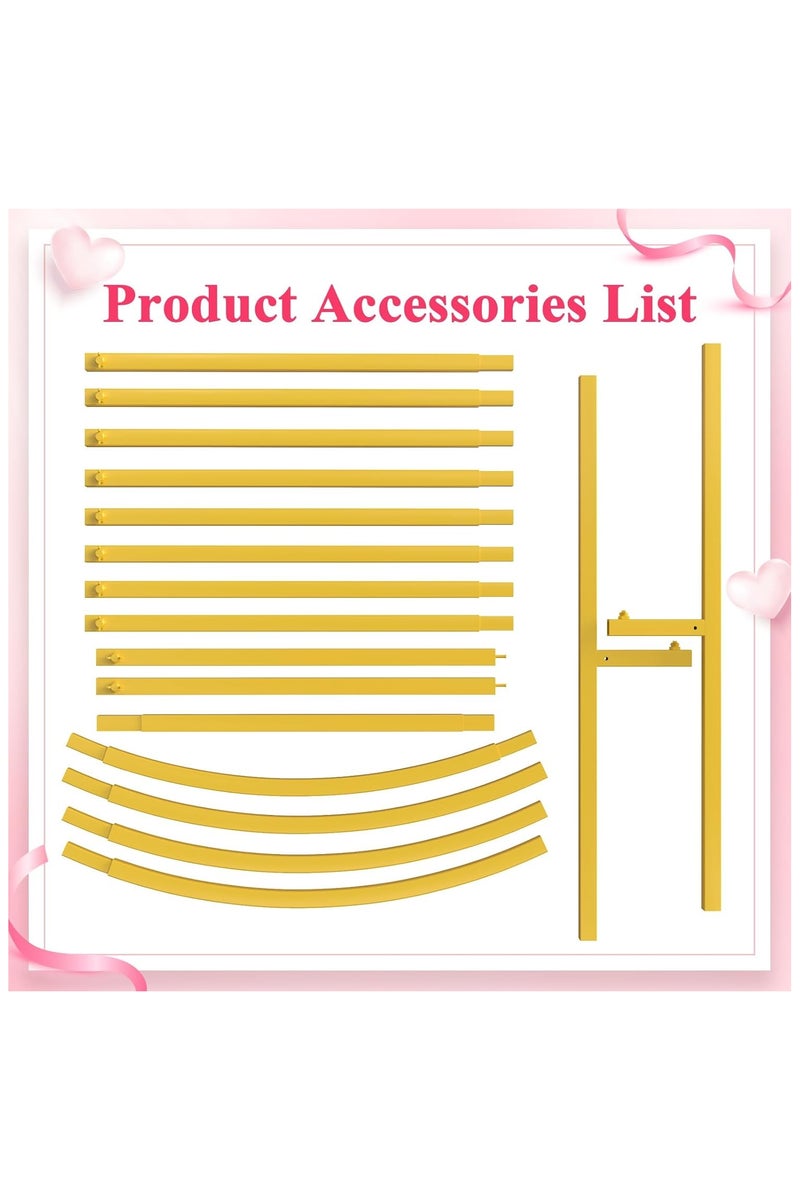 كينجمازي قوس زفاف معدني ذهبي 7.2 قدم - حامل ديكور متعدد الاستخدامات لحفلات الزفاف/أعياد الميلاد/استقبال المواليد - Image 5