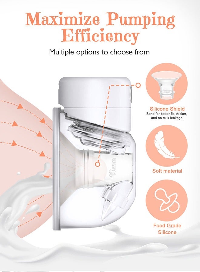 أوربازار 8 قطع من حشوات مضخة حليب الثدي 15/17/19/21 مم، متوافقة مع كوب مضخة الثدي القابل للارتداء S12 Pro/S9 Pro/S12/S9 من Momcozy، تقلل من نفق 24 مم إلى حجم آخر (8 قطع، 15/17/19/21 مم) - Image 3
