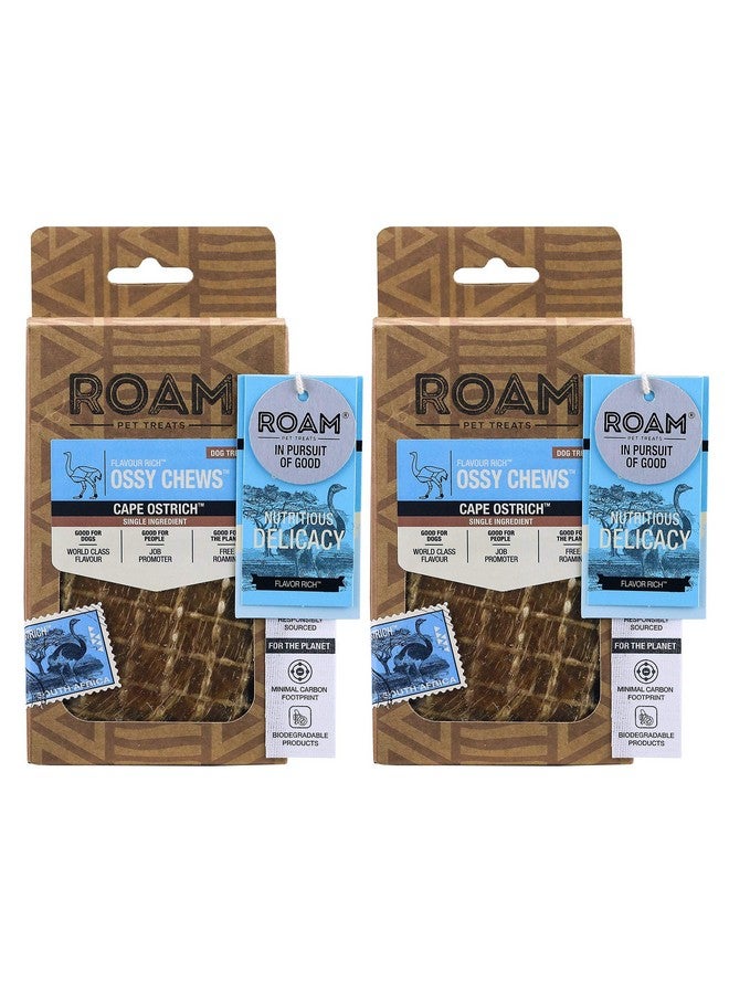 ROAM Pet Treats Ostrich Gizzard Ossy Chews Dog Chew - Long Lasting Dog Chews for Dogs (Pack of 2) - Image 1