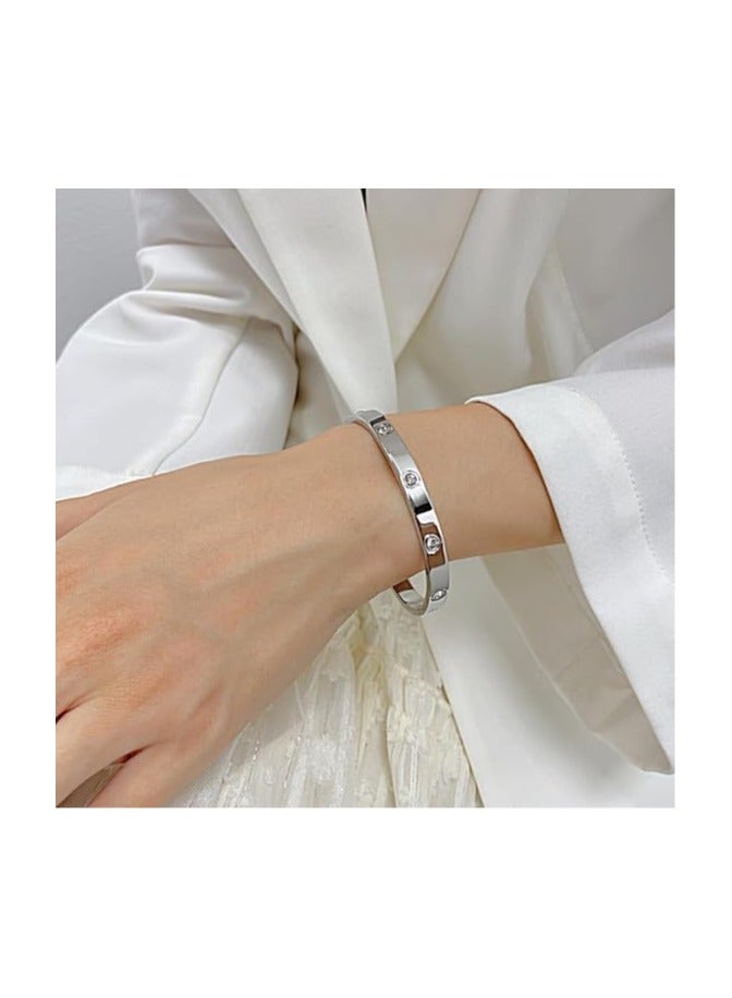 Fayrouz Jewellery Love bracelets with zircon stones. Made of stainless steel, cubic zirconia filled with gold and silver for teenage girls - Image 2