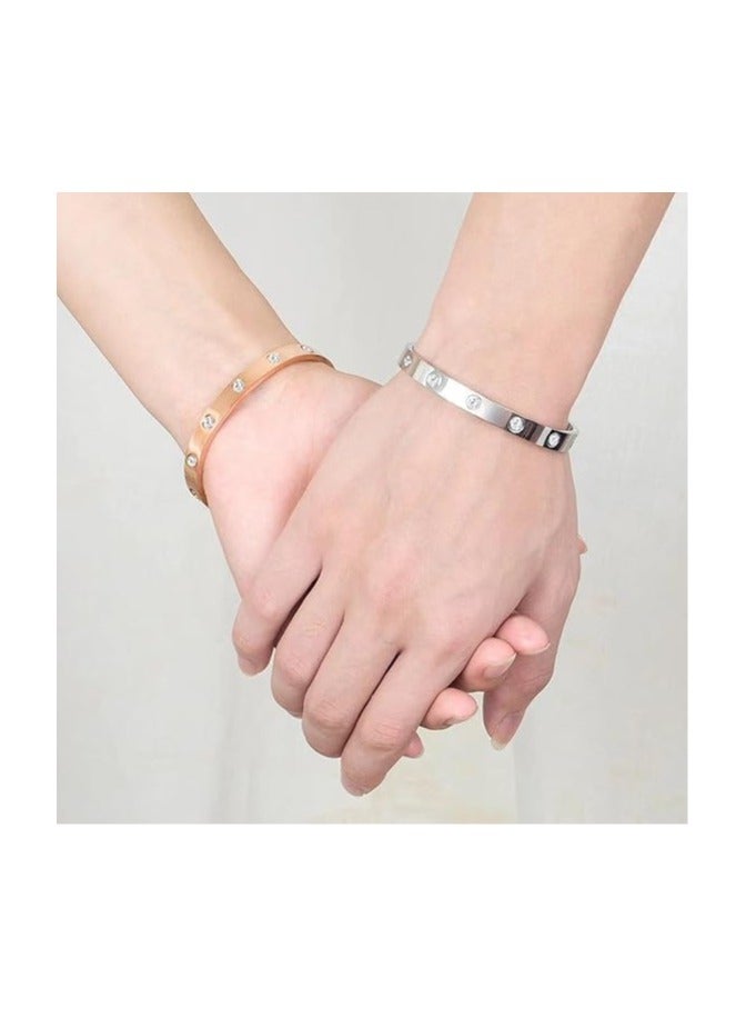 Fayrouz Jewellery Love bracelets with zircon stones. Made of stainless steel, cubic zirconia filled with gold and silver for teenage girls - Image 3