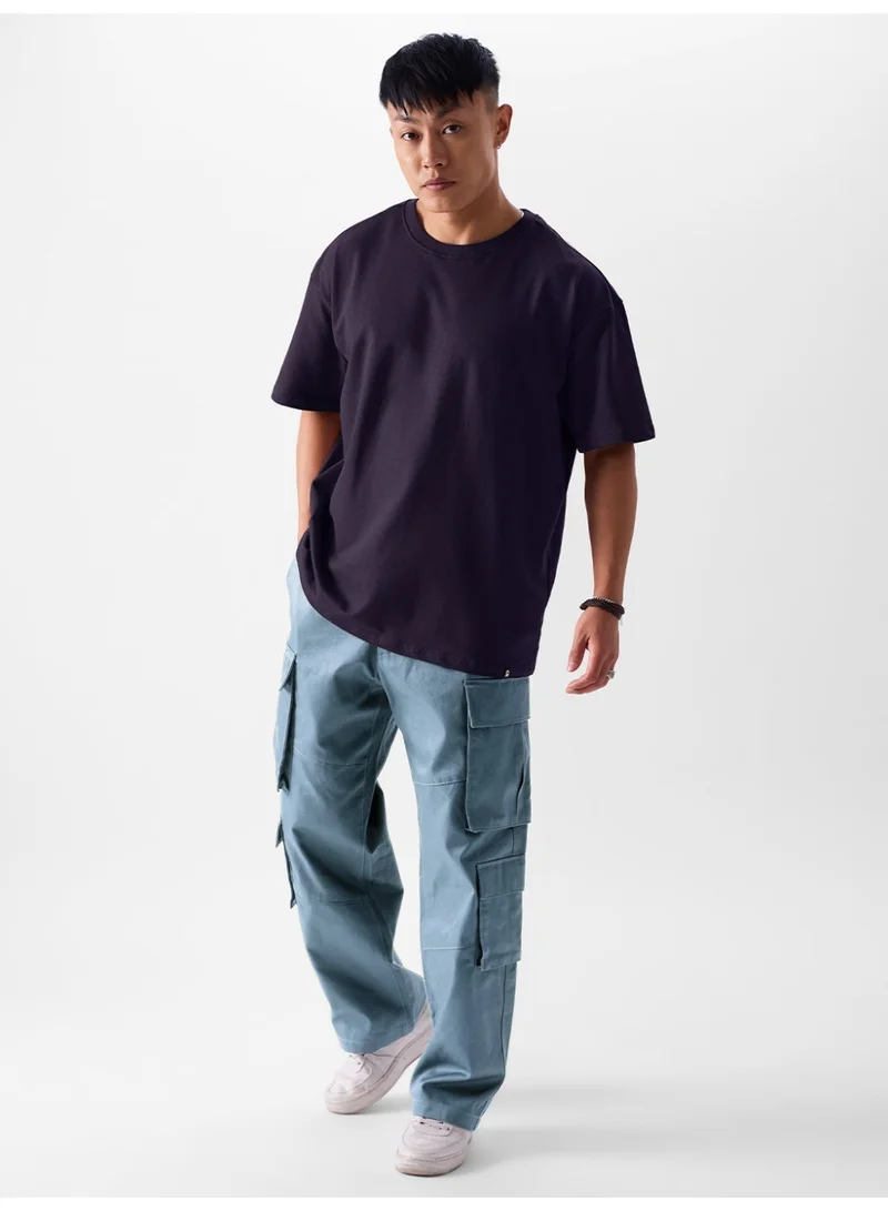 The Souled Store The Souled Store Men Berry Solid Oversized T-Shirts
