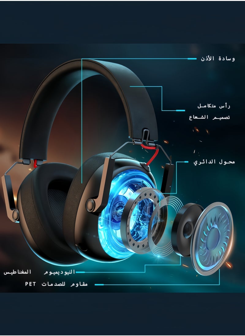 DIYANOO - 2.4GHz Wireless Gaming Headset for PC, PS5, PS4, for Mac, Gaming Headphones with Microphone, Bluetooth 5.3 Gaming Headset Wireless, ONLY 3.5mm Wired Mode for Xbox Series (Black) - Image 1