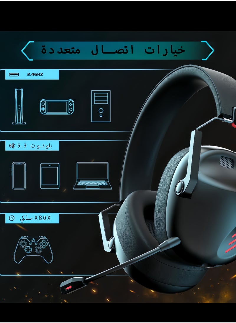 2.4GHz Wireless Gaming Headset for PC, PS5, PS4, for Mac, Gaming Headphones with Microphone, Bluetooth 5.3 Gaming Headset Wireless, ONLY 3.5mm Wired Mode for Xbox Series (Black) - pzsku/ZC26761D19C426D1A897EZ/45/_/1721708792/07d8b7d0-e136-4643-aed7-19624966c2c3