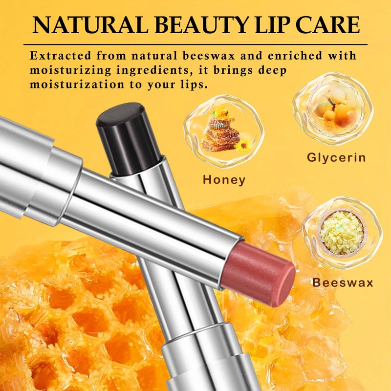 IFVGFB 2PCS Honeynoir-Pink Honey Lipstick, Moisturizing Lip Color, Nourishing Lip Balm, Honey Noir Lipstick Suitable for All Skin Tones, Natural Lip Care, Long-Lasting Moisturization Non-Sticky - Image 4