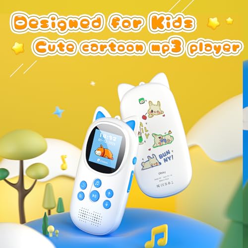 Oilsky MP3 Player for Kids, 32GB Bluetooth 5.0 Kids Mp3 Player, Child Music Player with FM Radio, Speaker, Voice Recorder, Expandable up to 128GB, Lanyard Headphone Included - Image 2