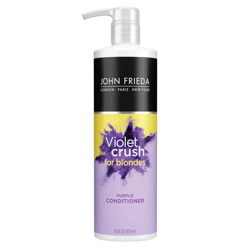 John Frieda Violet Crush Purple Conditioner, Purple Conditioner for Blonde Hair, Crushed Violet Pigments Neutralize Brassy Tones for Cooler, Brighter Blonde, 16 FL OZ (475ml) - Image 1