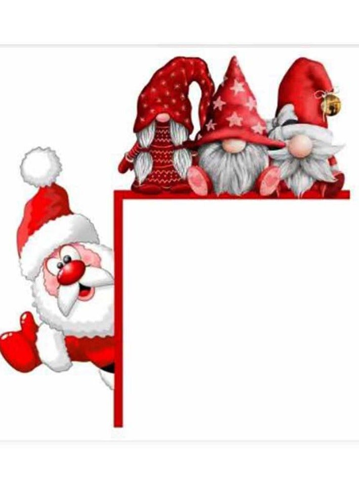 Santa Claus Door Corner Decoration Pendant Reindeer Door Hanging Wooden Ornaments Door Frame Reindeer Wooden Ornaments(On The Right) 