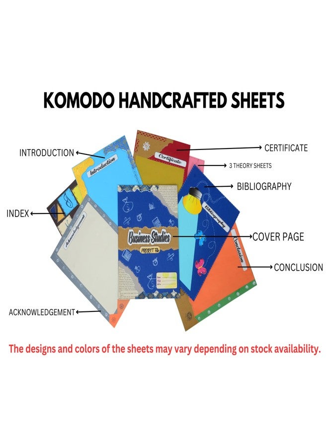 KOMODO CRAFT KOMODO Handcrafted Sheets / Business Studies / A4 Sheets / 180 GSM / Pack of 10 / For School Project , Stationary - Image 3