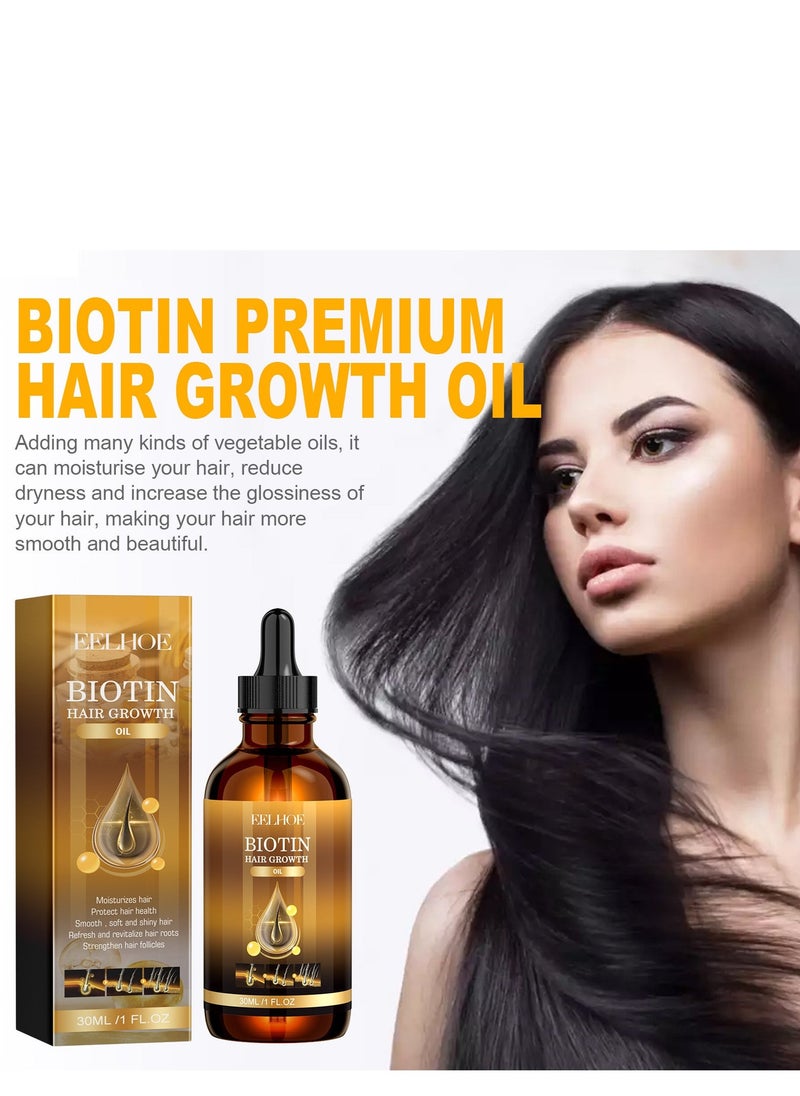 EELHOE Biotin Hair Growth Serum, Biotin Hair Growth Spray, Anti Hair Loss Treatment, Hair Growth Serum with Biotin, Hair Thickening Spray, Fast Growing Hair Care Essential Oils, Scalp Spray 30ml - Image 1