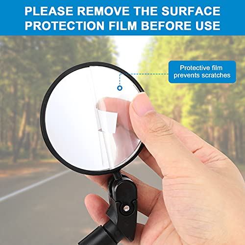 Accmor 2pcs Bike Mirror, Bar End Bicycle Riding Rearview Mirrors for Handlebars, Adjustable 360 Degree Rotatable Convex Mirror for Mountain Road Bikes - Image 5