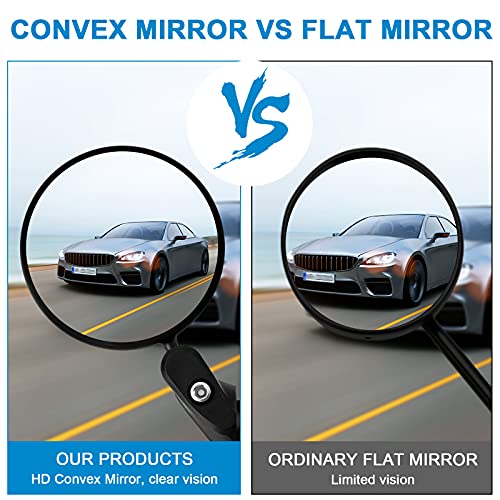 Accmor 2pcs Bike Mirror, Bar End Bicycle Riding Rearview Mirrors for Handlebars, Adjustable 360 Degree Rotatable Convex Mirror for Mountain Road Bikes - Image 2