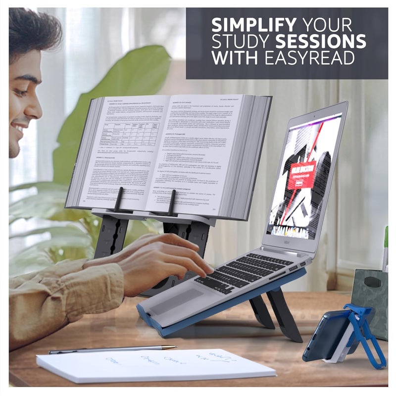 EasyRead Plus & Laptop Combo | Adjustable Height Reading Stand & Ergonomic Laptop Stand | Multi-Angle Viewing | Perfect for Study, Work, & Home Office | Ideal for Competitive Exam Preparation - Image 2