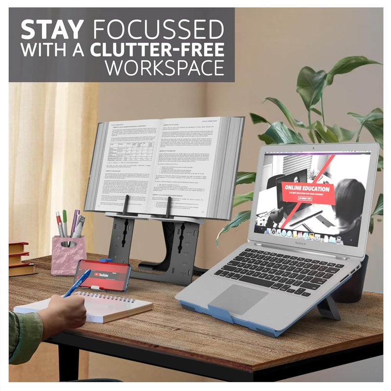 EasyRead Plus & Laptop Combo | Adjustable Height Reading Stand & Ergonomic Laptop Stand | Multi-Angle Viewing | Perfect for Study, Work, & Home Office | Ideal for Competitive Exam Preparation - Image 5