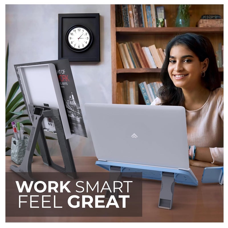 EasyRead Plus & Laptop Combo | Adjustable Height Reading Stand & Ergonomic Laptop Stand | Multi-Angle Viewing | Perfect for Study, Work, & Home Office | Ideal for Competitive Exam Preparation - Image 3