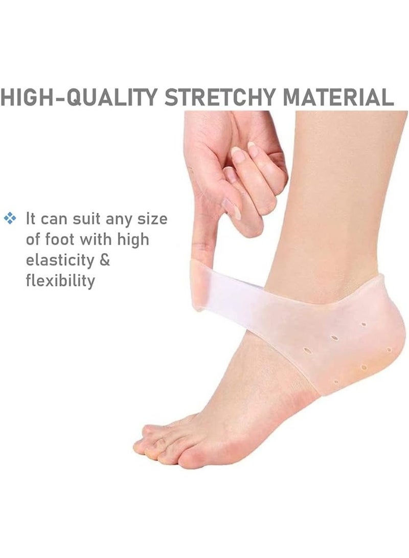 LuckSa 3 Pairs Gel Heel Protectors, Blister Prevention Heel Sleeves, Silicone Heel Cups & Ankle Protectors for Heel Pain and Cracked Heels Relief for Men and Women - Image 2