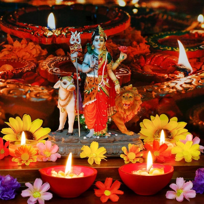 alikiki تمثال Alikiki Hindu Shiva Shakti - 6.5 بوصة ارتفاع Indian God Idol Lord Shiva Murti Item Home Office Temple Mandir Shrine Altar Pooja Decor India Diwali Puja هدايا للأصدقاء الأقارب - Image 3
