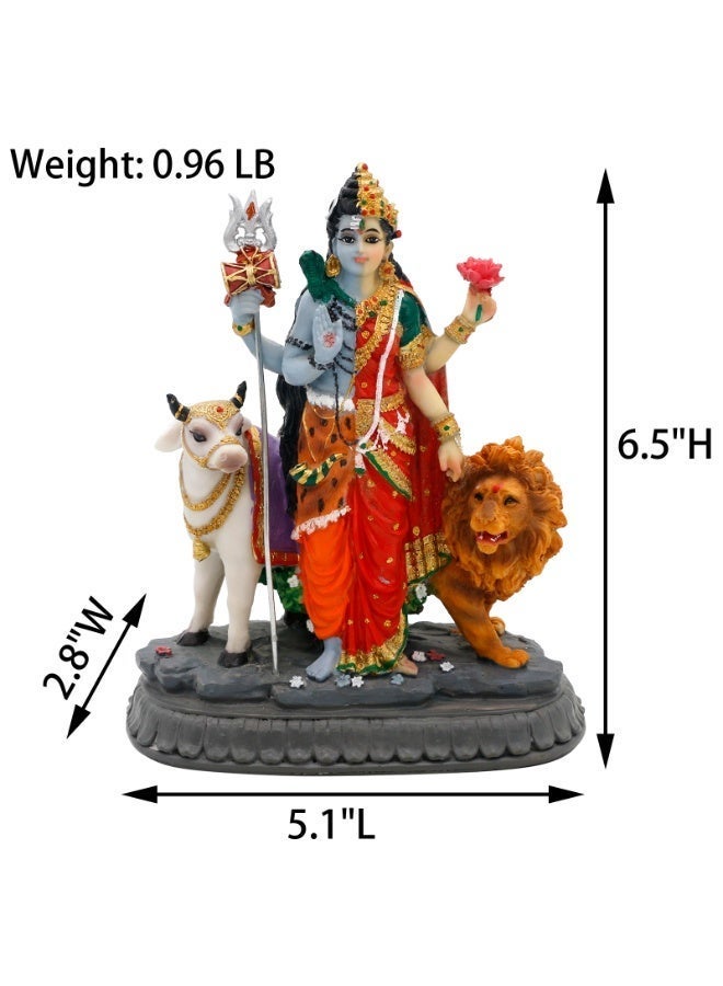 alikiki تمثال Alikiki Hindu Shiva Shakti - 6.5 بوصة ارتفاع Indian God Idol Lord Shiva Murti Item Home Office Temple Mandir Shrine Altar Pooja Decor India Diwali Puja هدايا للأصدقاء الأقارب - Image 5