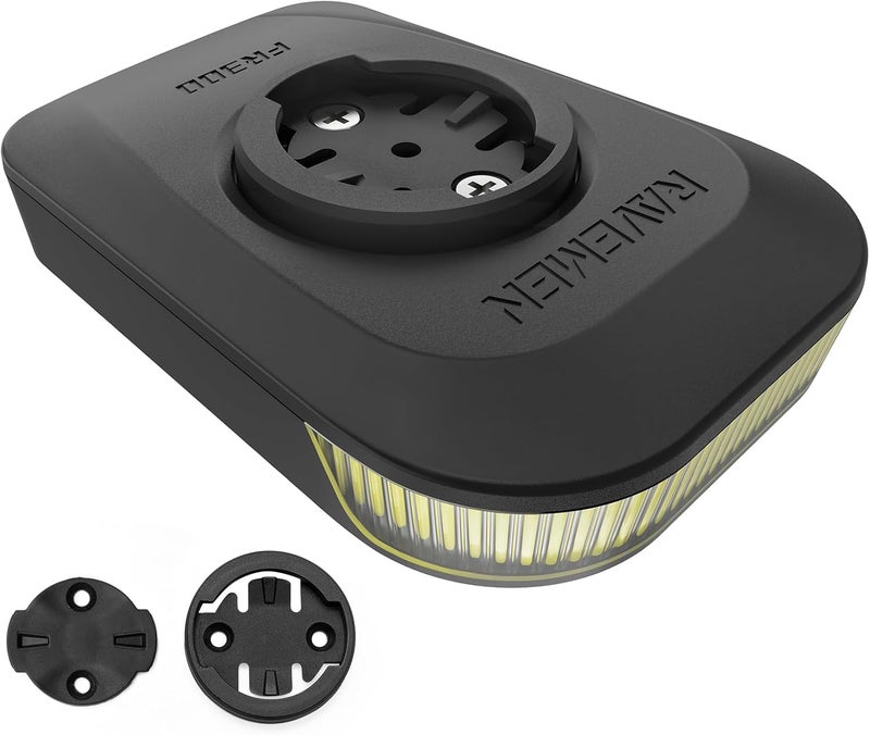 RAVEMEN FR300 متوافق مع كمبيوتر الدراجة Garmin/Wahoo، 300 لومن تحذير وامض 6 أوضاع ملحقات كمبيوتر الدراجة مع تشغيل/إيقاف تلقائي، قابل للشحن عبر USB C لدراجة الطريق (محمي ببراءة اختراع) - Image 1