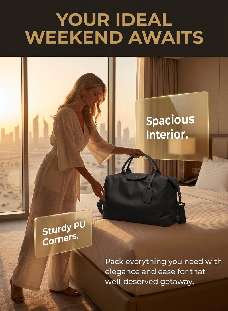 ZERIFAM Travel Duffel Bag, Waterproof Overnight Weekender Bag, Large Capacity Sports Gym Tote Bag, Lightweight Carry on Handbag with Adjustable Shoulder Strap for Men Women, For Weekend Trip Sports Fitness - Image 3