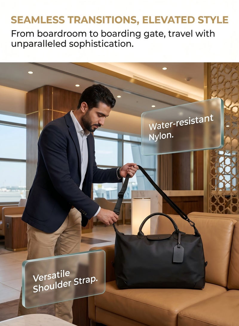 ZERIFAM Travel Duffel Bag, Waterproof Overnight Weekender Bag, Large Capacity Sports Gym Tote Bag, Lightweight Carry on Handbag with Adjustable Shoulder Strap for Men Women, For Weekend Trip Sports Fitness - Image 5