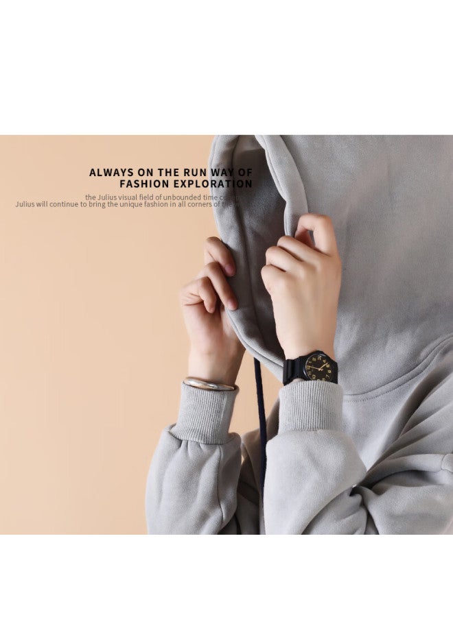 Julius Watch For Women, Korean Style, Youthful And Simple, Student Quartz Waterproof Watch For Men And Women, Unisex Watch, Black Ja-1055E - Image 4