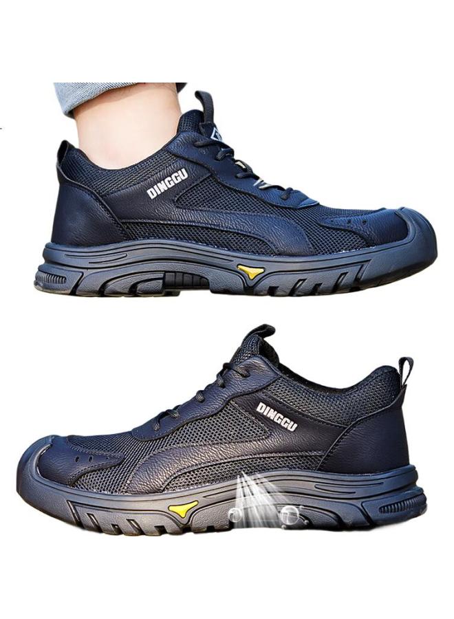 Dinggu Men'S Steel Toe Safety Shoes Anti-Smashing And Puncture-Proof Work Shoes For Men, Four Seasons, Model 1113, Black, Size W43 - Image 2