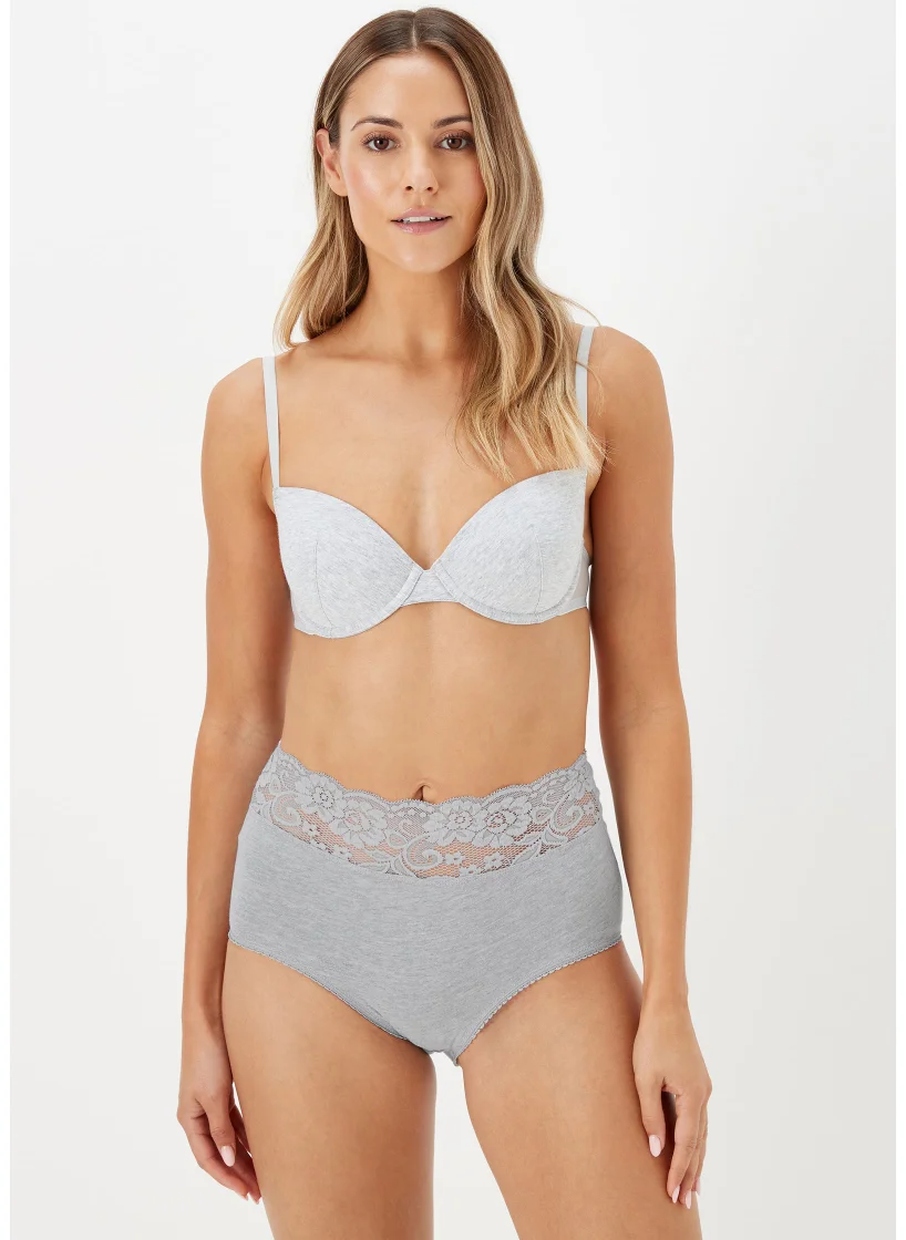 Matalan 4 Pack Multicoloured Lace Trim Full Knickers