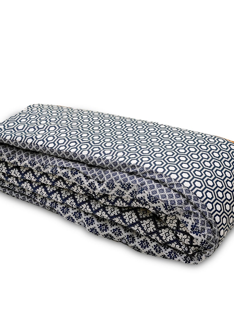 Home-Tex Design 3-Pcs Reversible Hometex Design 100% Cotton King Size Printed Duvet Cover Set 1 Duvet Cover 240x200 cm + 2 Pillow Covers 50x80 cm  - Image 4