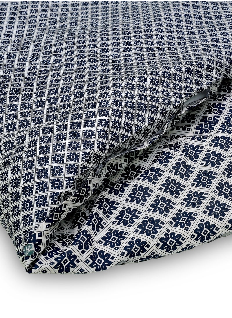 Home-Tex Design 3-Pcs Reversible Hometex Design 100% Cotton King Size Printed Duvet Cover Set 1 Duvet Cover 240x200 cm + 2 Pillow Covers 50x80 cm  - Image 3