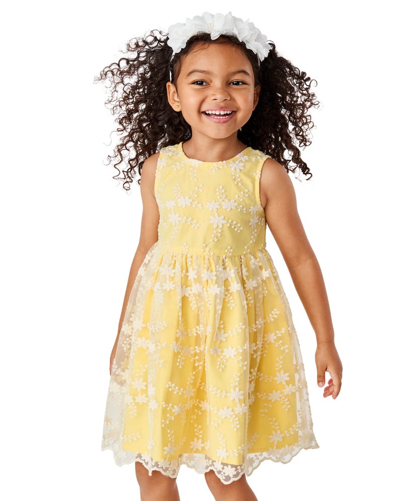 Gymboree,Girls,and Toddler Embroidered Sleeveless Dress,8,Sunshine - Image 2