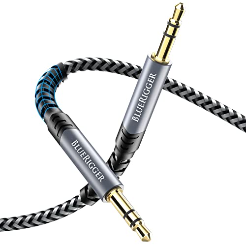 BlueRigger 3.5mm Stereo Audio Cable (15FT, 24K Gold Plated Jack, Auxiliary Cable, Male to Male, Hi-Fi Sound) – Aux Cord for Headphones, Home Car Stereo, Speaker, Amplifier, Phones, Tablets, Laptops - Image 1