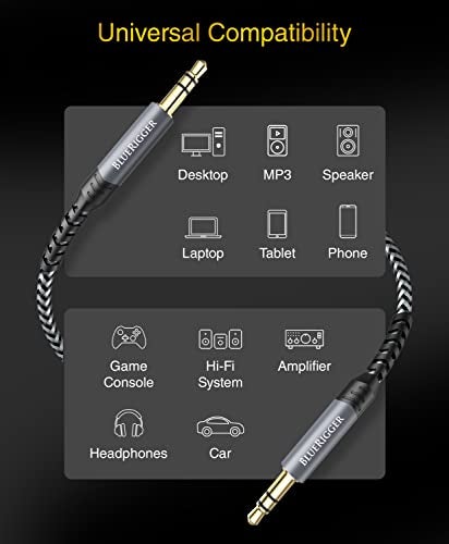 BlueRigger 3.5mm Stereo Audio Cable (15FT, 24K Gold Plated Jack, Auxiliary Cable, Male to Male, Hi-Fi Sound) – Aux Cord for Headphones, Home Car Stereo, Speaker, Amplifier, Phones, Tablets, Laptops - Image 3