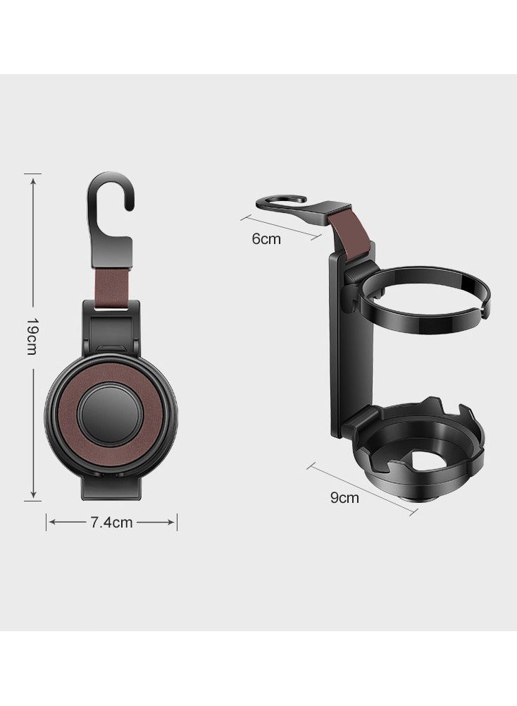 Car Cup Holder with Phone Holder and Car Purse Hook,3 in 1 Car Seat Hooks for Car Seat Organizer,Headrest Hooks for Car,Behind Over The Seat Hook Hang Bags,Cups and Phone - Image 2