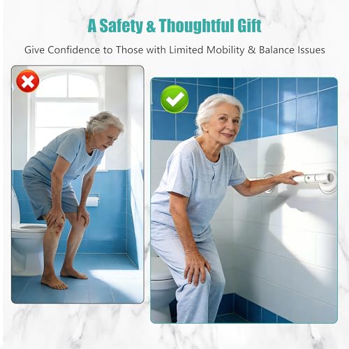Starotatess Suction Grab Bars for Shower 2Packs - 17.7" No Drill Safety Shower Handle for Seniors, Elderly & Post-Surgery, Non-Slip Bathroom Assist Bar with Strong Suction, Bath Accessory - Image 2