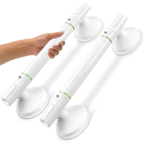 Starotatess Suction Grab Bars for Shower 2Packs - 17.7" No Drill Safety Shower Handle for Seniors, Elderly & Post-Surgery, Non-Slip Bathroom Assist Bar with Strong Suction, Bath Accessory - Image 1