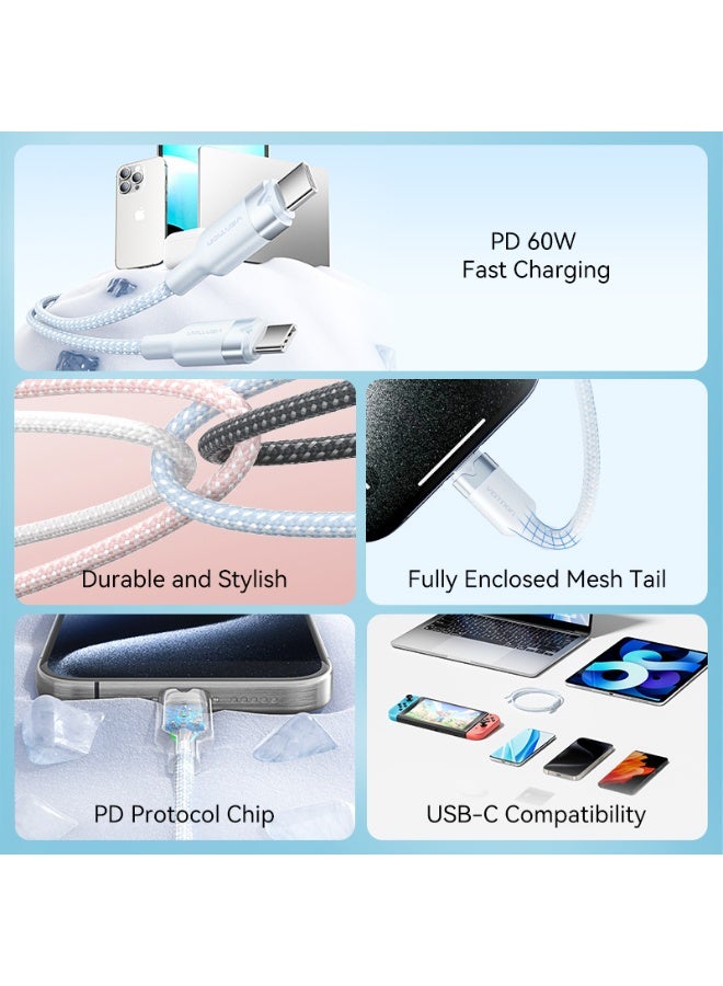 VENTION USB 2.0 Type-C Male to Type-C Male 3A Cable Pink Aluminum Alloy Type Model# TRDPF - Image 3