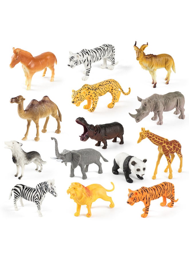 null - Children's Simulation Wild Animal Toy Hippo Rhino Camel Elephant Panda Model Hand-made Scene Ornament Set-Color:X-109 Zebra - Image 1